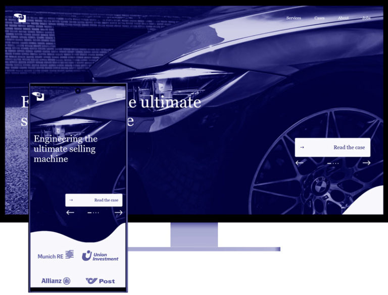WordPress-Webdesign für die Virtual Identity AG: Abbildung der Custom WordPress-Website auf Desktop und Smartphone