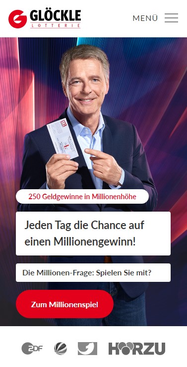 WordPress-Webdesign: Header Bereich der WordPress-Website der Glöckle direct GmbH