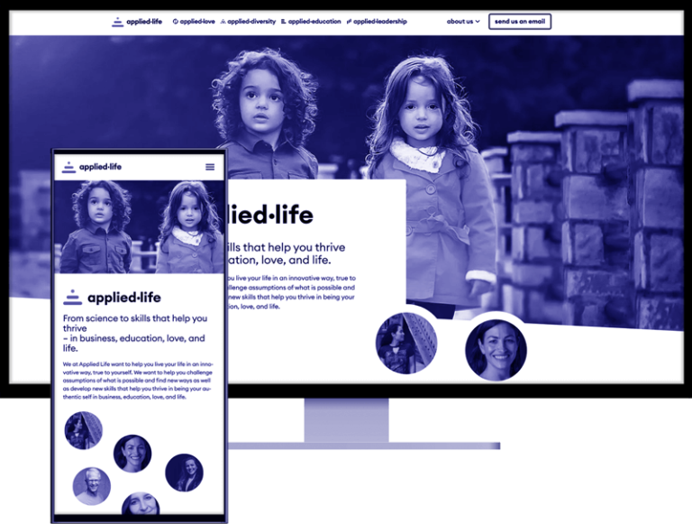 Referenz - WordPress Agentur Freiburg für Applied-Life: Abbildung eines responsiven WordPress-Webdesign auf Desktop und Smartphone