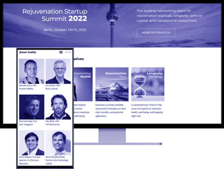 WordPress-Webdesign für forever-healthy: Abbildung der Custom WordPress-Website auf Desktop und Smartphone