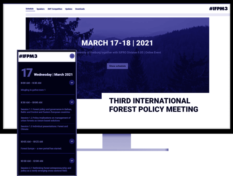 WordPress-Webdesign für IFPM3: Abbildung der Custom WordPress-Website auf Desktop und Smartphone