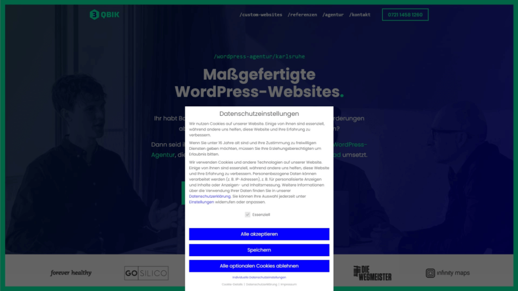 Screenshot des Cookie-Consent-Tools Borlabs
